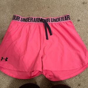 pink under armour gym shorts
